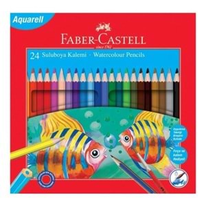 Faber-Castell Karton Kutu Aquarel Boya Kalemi 24 Renk Sulu+Kuru Boya Kalemi