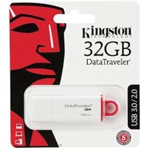 Kingston DTIG4 32 Gb USB 3.0 Beyaz-Kırmızı Plastik Kasa Flash Bellek