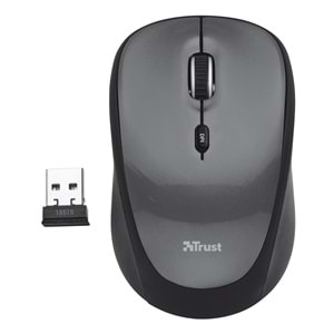 Trust Yvı Siyah Gri Kablosuz Nano Alıcı Mouse Optik 1600 Dpı 2.4ghz 4 Buton