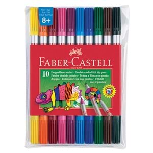 Faber-Castell Keçeli Boya Kalemi Çift Yönlü 10 Renk 15 11 10