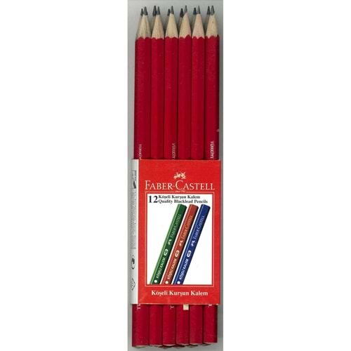 Faber-Castell Köşeli Kurşun Kalem 12 li 5244 Kırmızı