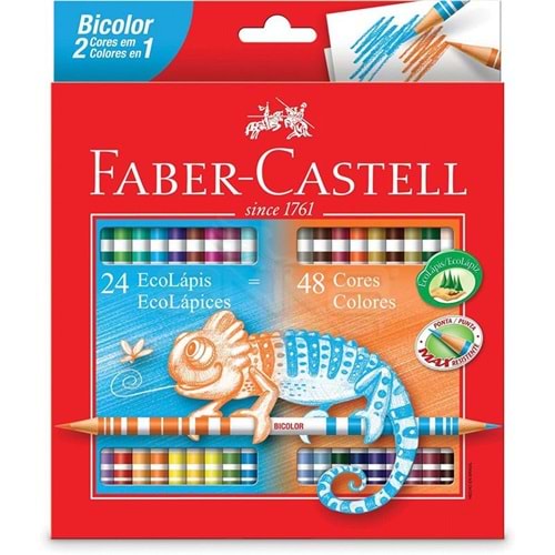 Faber-Castell Kuru Boya Bicolor 24 Kalem 48 Renk 5171120624