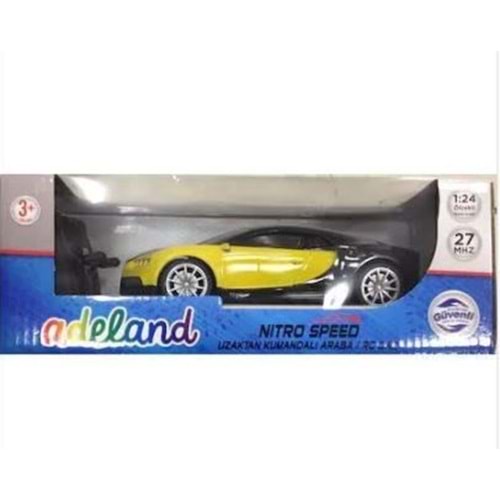 Adeland Uzaktan Kumandalı Araba Sarı Nitro Speed /RC Car 1:24 Ölçekli 18 cm 27 Mhz
