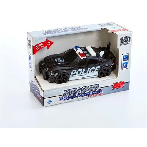 Adel Nitro Speed Polis Arabası 1:20 Sesli Işıklı Siyah