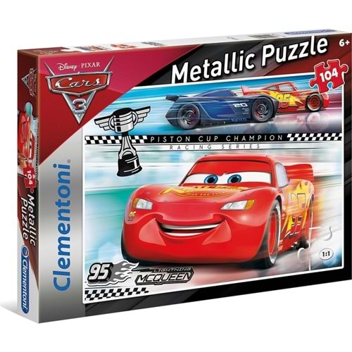 104 Parça Puzzle Metalik Cars 3