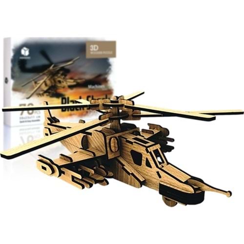 Pershang Helikopter 3D Ahşap Puzzle
