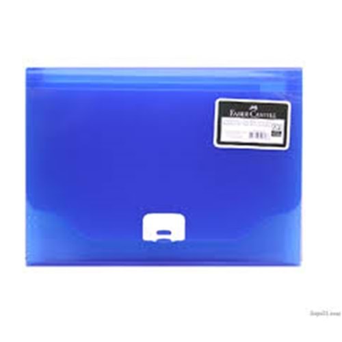 Faber-Castell Dosya Neon Serisi Seperatörlü Körüklü 13 Bölmeli A4 Koyu Mavi 5075392300