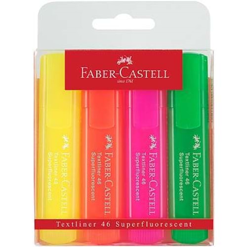 Faber-Castell Fosforlu Kalem Karışık 4 LÜ 15 46 04