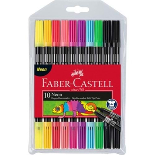 Faber-Castell Keçeli Boya Kalemi Neon Çift Taraflı 10 Renk 15 11 09
