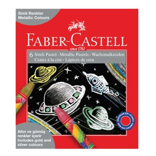 Faber-Castell Pastel Boya Metalik Simli Köşeli 6 Renk 5281 125406