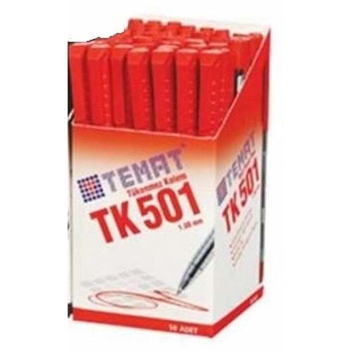 Temat Tükenmez Kalem 1.0 MM Kırmızı TK501 50